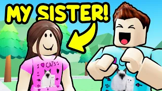 Playing Roblox with my Little Sister!