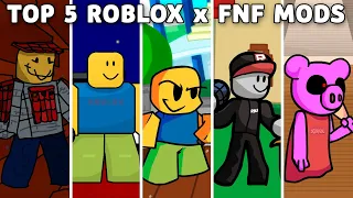 Top 5 Roblox x FNF Mods (VS Noob, Guest, Bacon) - Friday Night Funkin'