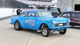 2024 Charlotte Auto Fair, a couple of 1955 Chevrolet gassers .  .  .