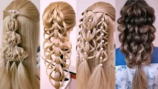 Косы без плетения. Косы на резиночках.с бусинами. Hairsyle tutorial