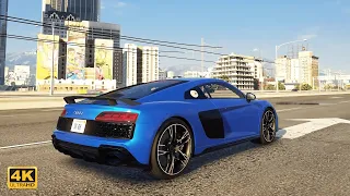 Grand Theft Auto 5 Ultra Realism Remastered Maximum Graphics Settings (Audi R8)(4K 60FPS)