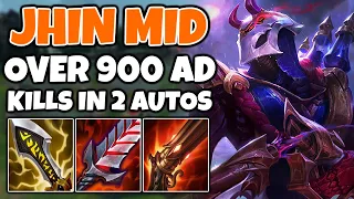 Over 900 AD on JHIN MID?! New items make Jhin OP? | Off-Meta Climb | 13.10 - League of Legends