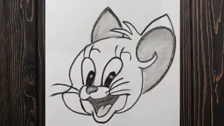 Jerry face drawing , how to draw jerry face drawing ,drawing Tom Jerry , easy drawing