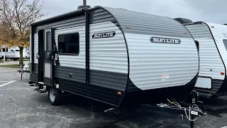 NEW SMALLER TRAVEL TRAILER | 2024 Sunset Park RV Sun Lite 19RK Rear Kitchen Walkthrough | MI Dealer