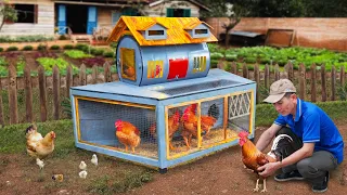 Turn old iron barrel and wood into amazing chicken coop | Cattle house project