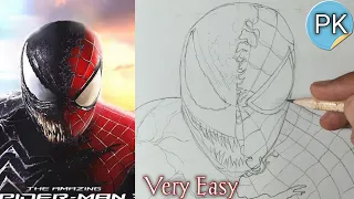 How to draw Spiderman VS Venom   || For beginners || Outline Tutorial