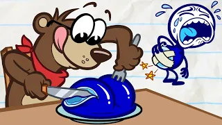 Pencilmate and a HUNGRY Bear! | Animated Cartoons Characters | Animated Short Films