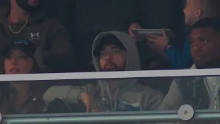 Eminem, Mr. Porter & Hailie Watching a Detroit Lions Game Together at Ford Field Stadium 10/08/2023