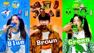 COLOR FOOD MUKBANG🔥 [Blue🐬 • Brown💩 • Green🦖]