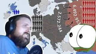 Forsen Reacts to World War II Every Day with Army Sizes