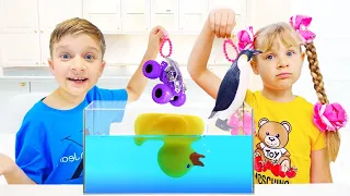 Diana and Roma Sink or Float Experiment