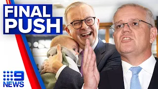 Morrison and Albanese’s final campaign push on election eve | 9 News Australia