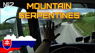 POV Truck Driving Mercedes Actros MP3 440 #2 | Mountain serpentines of Slovakia