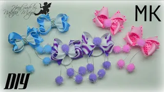 МК КАНЗАШИ Маленькие БАНТИКИ из ленты 2,5см. DIY SMALL RIBBON BOW 2,5 CM LAÇOS DE FITA