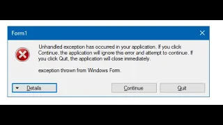 Unhandled Exception Error CELA Connect Software