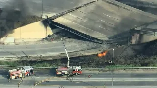 I-95 collapses in Philadelphia following tanker truck fire, causing long commutes