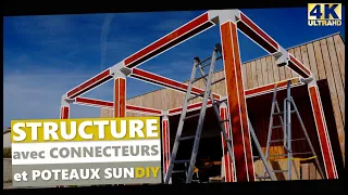 Structure avec connecteurs et poteaux SUNDIY