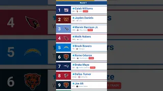 2024 Mock Draft Round 1 -  Giants Trade Up To #1 For a QB!