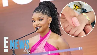 Halle Bailey TEARS UP Explaining Why She Kept Her Pregnancy A Secret | E! News