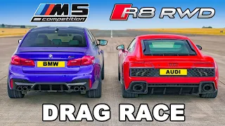 BMW M5 Competition v Audi R8: DRAG RACE