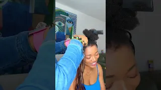 This beautiful knotless braids on my natural hair 🔥 braids on 4c natural hairstyle