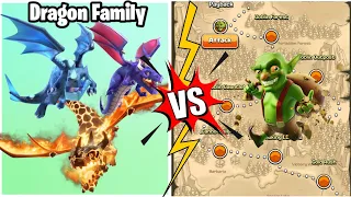 TRIO DRAGON Family Challenge | Goblin Map Vs Dragon Family  | Clash Of Clans