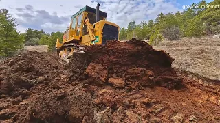 How to Build a Forest Road with a Caterpillar D7g Bulldozer Long Video #caterpillar #bulldozer