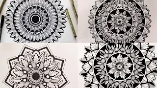 4 mandala drawing for beginners || how to draw MANDALA ART for beginners