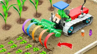 DIY tractor making mini plough machine science project | How to make special wheel | @SunFarming