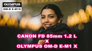 Extreme fast MFT portrait lens, Canon FD 85mm 1.2L & Olympus OM-D E-M1X ! - RED35 Review