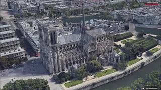 Notre Dame Fire: Aerial Animation