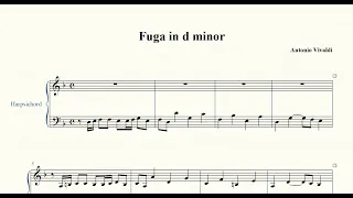 Vivaldi - Fugue in D Minor After RV 565 (Arranged for Solo Harpsichord)