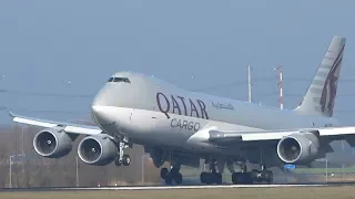 Smoky Landings At Amsterdam Schiphol Airport A380, B747, B777, A330, B767