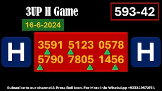 Thai Lottery 3UP Open H Single Game | Master Game Winner | Thai Lottery Result Today 16-6-2024