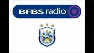 Huddersfield Town F.C.'s Dean Hoyle with BFBS Radio's Mike Howarth