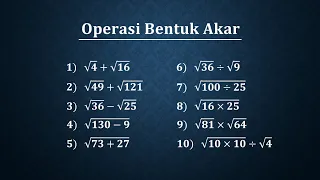 Operasi bentuk akar