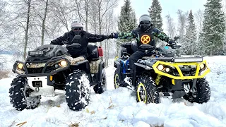 Full electric BRP Outlander VS XMR 1000 gas standard quad!