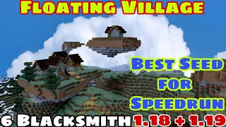 Minecraft PE 1.18 +1.19 seed for Speedrun and Survival || floating Village, stronghold, Fortress