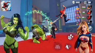 Hulk, Spiderman, Ironman, Deadpool, Captain Amerika, Avengers Vs Crime In City || Spider Fighter 3