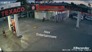 2 TAXI DRIVER S#@T 1 FAT@L CCTV Footage LIVE AT GAS STATION