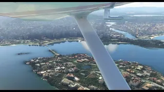 Microsoft Flight Simulator 2020, Cessna 152 Aerobat, VFR, from SNGA (Guarapari) to SBVT (Vitoria)