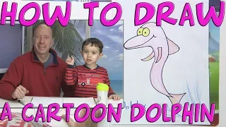 How to Draw a cartoon Dolphin - Art for Kids