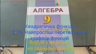 2.10. + Найпростіші перетворення графіків функцій. Алгебра 9 Істер Вольвач С. Д.