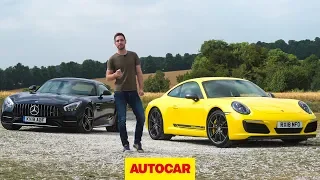 2018 Mercedes-AMG GT C vs Porsche 911 Carrera T | Autocar