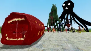 TRAIN EATER VS TREVOR HENDERSON CREATURES!! Garry's Mod Sandbox