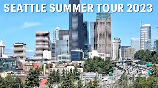 🇺🇸 Seattle Summer Tour 2023 | Seattle Skyscrapers & Architecture | Downtown Seattle Bus Tour ☀️