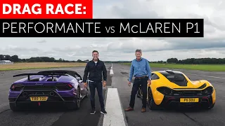 DRAG RACE! McLaren P1 vs Lamborghini Huracan Performante Spyder