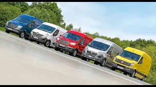 Ford Transit vs Mercedes Sprinter vs VW Crafter  vs Fiat Ducato vs  |Van ADAS Test & BRAKE Test