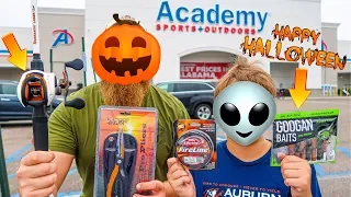 Halloween Gear ONLY Fishing Challenge (Rod, Reel, Line, Lures)