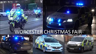 Specialist Police Cars and Other Emergency Vehicles responding with siren and lights in Worcester